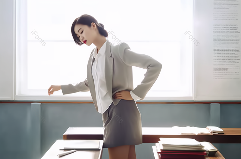 站着扶腰的年轻女教师,高清,摄影图,摄影图片,图片大全,摄影图免费下载